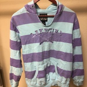 lake girl striped sweatshirt